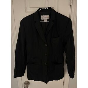 Nygard Collection Blazer Jacket Women's Size 6‎ Black Wool Blend Classic Fit
